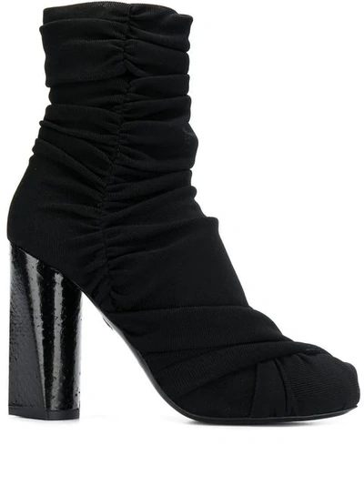 Roberto Cavalli Draped Design Boots - 黑色 In Black