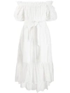 ULLA JOHNSON ULLA JOHNSON OFF-SHOULDER FLARED DRESS - WHITE