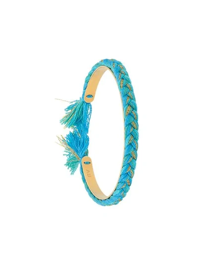 Aurelie Bidermann Copacabana Braided Cuff Bracelet In Blue