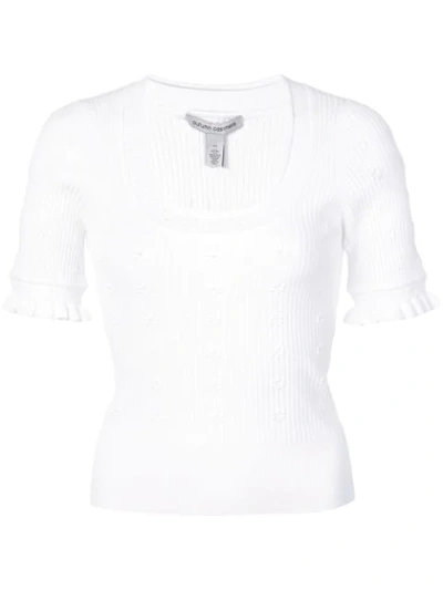 Autumn Cashmere U-neck T-shirt - 白色 In White