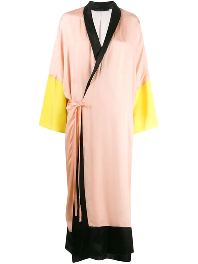 Haider Ackermann Colour Block Robe Wrap Dress - 粉色 In Neutrals
