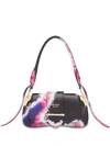 Prada Tie Dye Leather Top Handle Bag - Black In Black