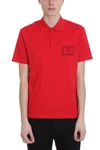 VERSACE RED COTTON POLO,10934880