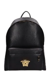 VERSACE BLACK LEATHER BACKPACK,10934873