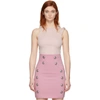 BALMAIN BALMAIN PINK ASYMMETRIC TANK TOP