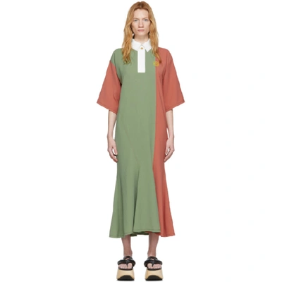 Loewe Poloneck Dress Multicolor In Orange,green