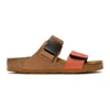 RICK OWENS Orange & Tan Birkenstock Edition Rotterdam Combo Sandals