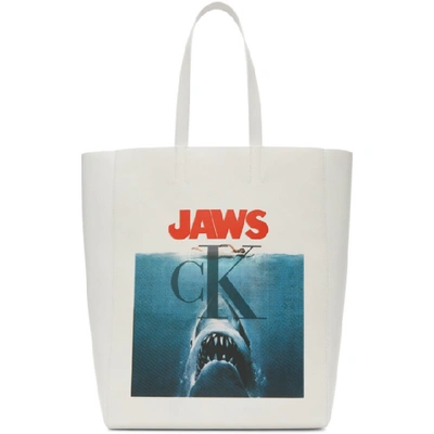 Calvin Klein 205w39nyc Jaws Tote Bag In 100 Optic W