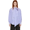 BALENCIAGA BALENCIAGA WHITE AND BLUE NEW SWING SHIRT