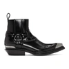 BALENCIAGA BALENCIAGA BLACK SANTIAG HARNESS BOOTS