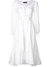 PROENZA SCHOULER PROENZA SCHOULER L/S DRESS W PUFF SLV-COMPACT COTTON - 白色