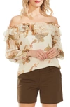 VINCE CAMUTO PAISLEY SPICE OFF THE SHOULDER TOP,9139085
