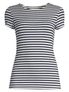 L AGENCE Ressi Striped Crew Neck T-Shirt