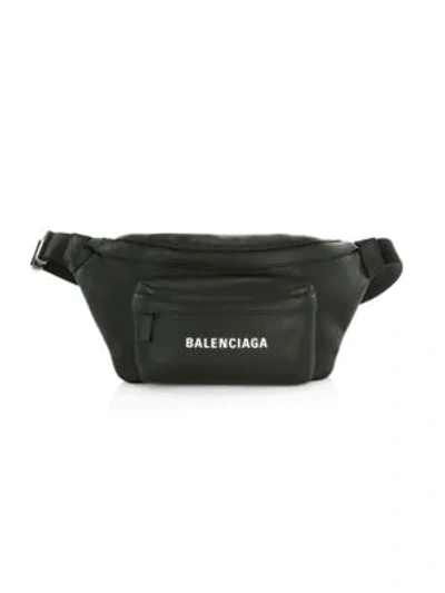 Balenciaga Everyday Leather Belt Bag In Black & White