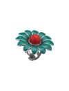 Gucci Enameled Flower Ring In Sterling Silver