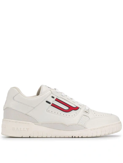 Bally Kuba Low Top Trainers In White,red