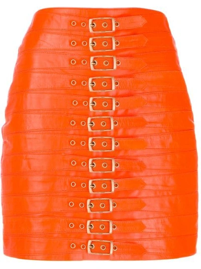 Manokhi Dita Multi-buckle Detail Skirt In Red