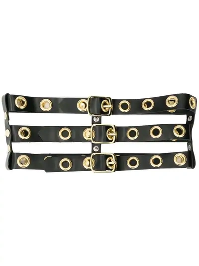 Manokhi Triple Buckle Belt - 黑色 In Black