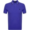 FRED PERRY TWIN TIPPED POLO T SHIRT BLUE,118556