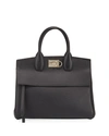 Ferragamo Studio Top Handle Satchel Bag In Black