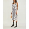 SANDRO LACE-TRIMMED FLORAL-PRINT WOVEN DRESS