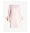 Valentino Ruffled-sleeve Wool And Silk-blend Mini Dress In Pink
