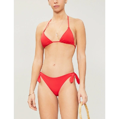 Stella Mccartney Triangle Bikini Top In 400 Red