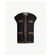 GUCCI SLEEVELESS METALLIC-TWEED JACKET