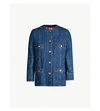 GUCCI ROUND-NECK BUTTONED-DOWN DENIM JACKET