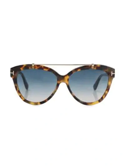 Tom Ford Livia 56mm Cat Eye Sunglasses In Brown