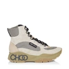 JIMMY CHOO INCA/F White Sand and Natural Crosta Suede, Calf and Technical Mesh Trainers,INCAFCDH S