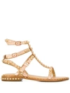 ASH ASH PLAY STUDDED STRAPPY SANDALS - GOLD