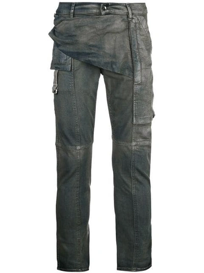 Rick Owens Drkshdw Flap Detail Skinny Jeans In Blue