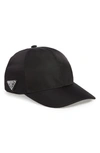 Prada Triangol Logo Black Silver In Black
