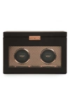 Wolf Axis Double Watch Winder & Case - Black In Copper