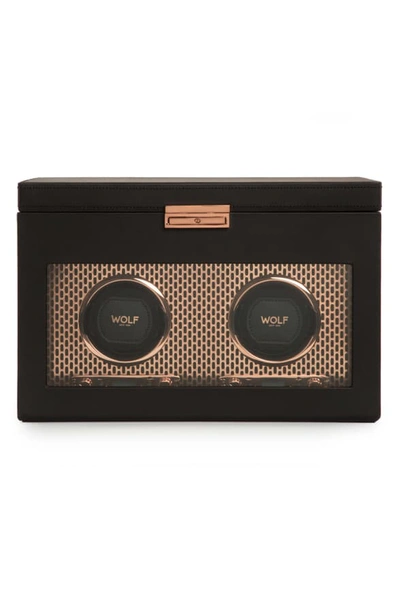 Wolf Axis Double Watch Winder With Storage In Copper