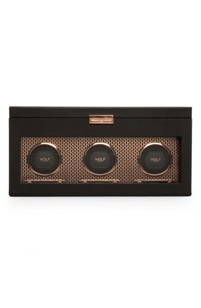 Wolf Axis Triple Watch Winder & Case In Copper