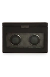 Wolf Axis Double Watch Winder & Case - Black In Powder Coat