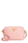 Prada Saffiano Leather Camera Bag In Petalo