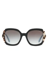 Prada Etiquette 54mm Square Sunglasses In Black Gradient