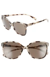 PRADA 55MM RETRO SUNGLASSES - SPOTTED OPAL BROWN SOLID (NORDSTROM EXCLUSIVE),PR 01OS55-Y