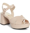 Prada 65 Patent-leather Platform Sandals In Nude Patent