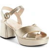 Prada Metallic Textured-leather Platform Sandals In Pirite