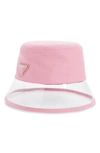 PRADA Clear Brim Bucket Hat,1HC137 2CHI