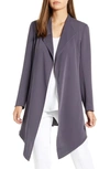 ANNE KLEIN DRAPE FRONT LONG JACKET,10723756