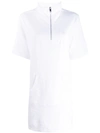 DKNY DKNY HALF ZIP LOGO SNEAKER DRESS - WHITE