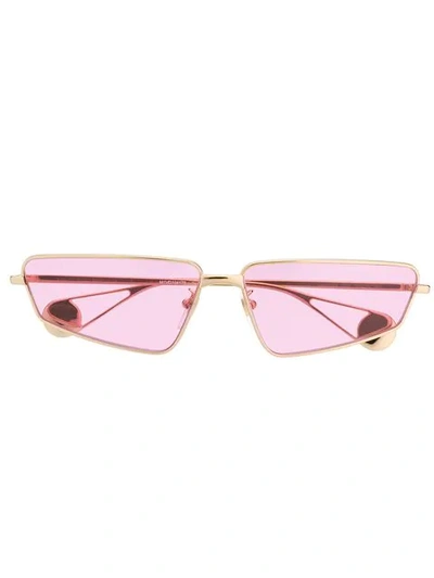 Gucci Eyewear Rectangle Frame Sunglasses - 金色 In 005