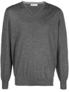 Brunello Cucinelli V-neck Pullover In Grey