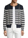 BALMAIN Striped Cotton Blend Jacket