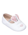 Elephantito Girls' Leather Bunny Sleeper Ballet Flat, Infant/toddler In White